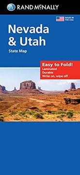 portada Rand Mcnally Easy to Fold: Nevada & Utah State Laminated map (en Inglés)