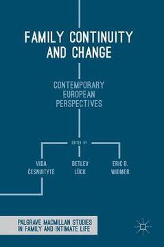 portada Family Continuity and Change: Contemporary European Perspectives (en Inglés)