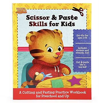 portada Daniel Tiger Scissor & Paste Skills for Kids Ages 3-8, Includes Stickers & Stencils! 