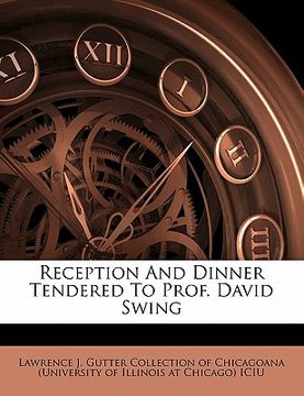 portada reception and dinner tendered to prof. david swing (en Inglés)