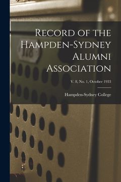portada Record of the Hampden-Sydney Alumni Association; v. 8, no. 1, October 1933