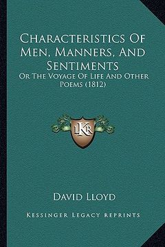 portada characteristics of men, manners, and sentiments: or the voyage of life and other poems (1812) (en Inglés)