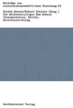 portada Zur Rechtssoziologie Max Webers (en Alemán)