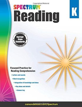 portada Spectrum Reading Workbook, Grade K (en Inglés)