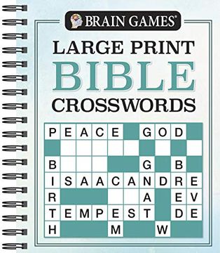 portada Brain Games Large Print Bible Crosswords (Brain Games - Bible) (en Inglés)