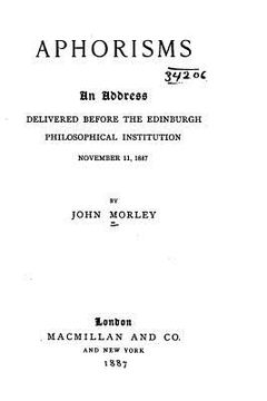 portada Aphorisms, An Address Delivered Before the Edinburgh Philosophical Institution, November 11, 1887 (en Inglés)