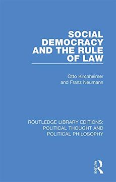 portada Social Democracy and the Rule of law (Routledge Library Editions: Political Thought and Political Philosophy) (in English)