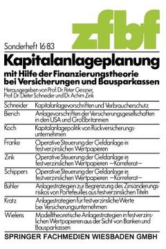 portada Kapitalanlageplanung Mit Hilfe Der Finanzierungstheorie Bei Versicherungen Und Bausparkassen (en Alemán)