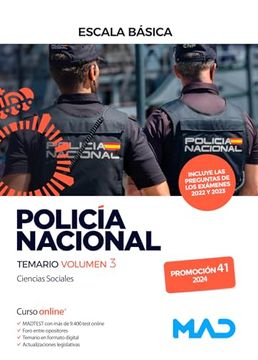 portada Policia Nacional Escala Basica Promocion 41, Temario Vol. 3