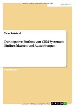 portada Der negative Einfluss von CRM-Systemen: Einflussfaktoren und Auswirkungen (German Edition)
