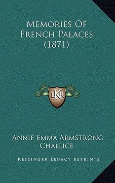 portada memories of french palaces (1871) (en Inglés)