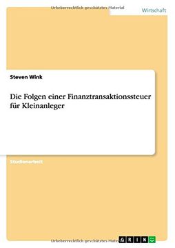 portada Die Folgen einer Finanztransaktionssteuer für Kleinanleger (German Edition)