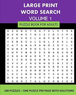 portada Large Print Word Search Puzzle Book for Adults Volume 1: 100 Puzzles: One Puzzle per Page With Solutions (en Inglés)