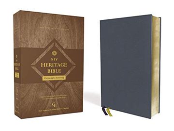portada Holy Bible: New International Version, Heritage Bible, Genuine Leather, Buffalo, Blue, Line Matched, art Gilded Edges, Comfort Print, Passaggio Setting (in English)