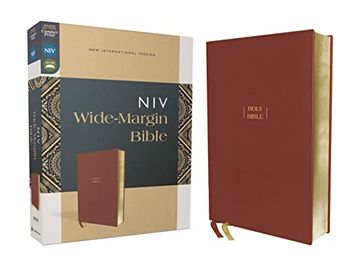 portada Niv, Wide Margin Bible, Leathersoft, Brown, red Letter, Comfort Print (en Inglés)