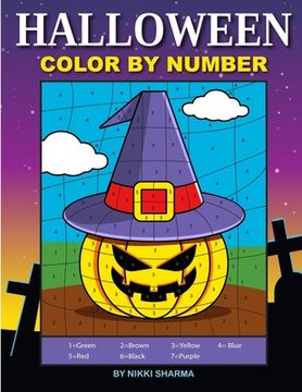 portada Halloween Color By Number: Coloring Book for Kids Ages 4-8 (en Inglés)