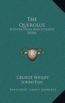 portada the querolus: a syntactical and stylistic study (en Inglés)
