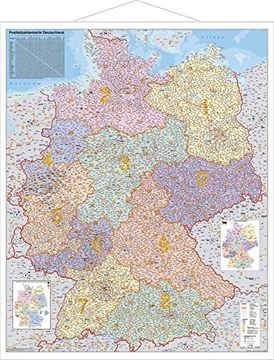 portada Postleitzahlen-Karte Deutschland 1: 1 000 000. Wandkarte Kleinformat mit Metallstäben (in German)