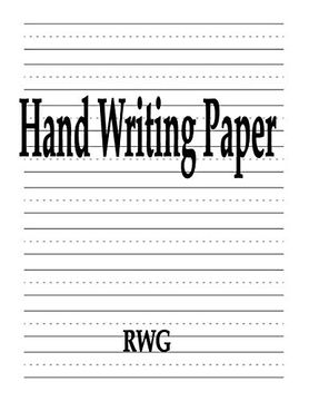 portada Hand Writing Paper: 200 Pages 8. 5" x 11" (en Inglés)