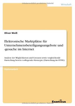 portada Elektronische Marktplätze für Unternehmensbeteiligungsangebote und -gesuche im Internet (German Edition)