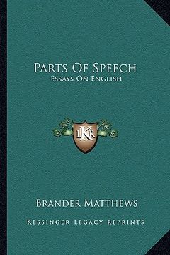 portada parts of speech: essays on english