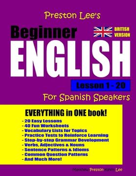 portada Preston Lee's Beginner English Lesson 1 - 20 For Spanish Speakers (British) (en Inglés)