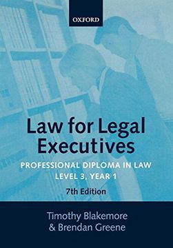 portada Law for Legal Executives: Professional Diploma in Law. Level 3, Year. 1 (en Inglés)