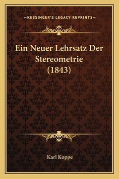 portada Ein Neuer Lehrsatz Der Stereometrie (1843) (en Alemán)