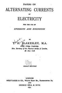 portada Papers on Alternating Currents of Electricity for the Use of Students and Engineers (en Inglés)