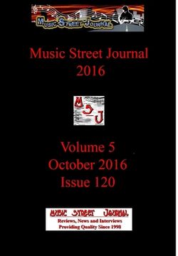 portada Music Street Journal 2016: Volume 5 - October 2016 - Issue 120 Hardcover Edition (en Inglés)