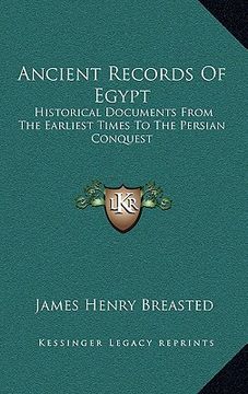 portada ancient records of egypt: historical documents from the earliest times to the persian conquest: the nineteenth dynasty v3 (en Inglés)