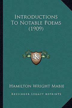 portada introductions to notable poems (1909) (en Inglés)