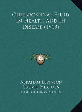 portada cerebrospinal fluid in health and in disease (1919) (in English)