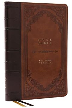 portada Kjv Bible, Giant Print Thinline Bible, Vintage Series, Leathersoft, Brown, red Letter, Thumb Indexed, Comfort Print: King James Version (en Inglés)