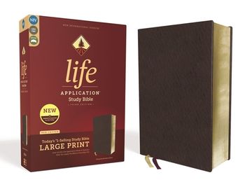 portada Niv, Life Application Study Bible, Third Edition, Large Print, Bonded Leather, Burgundy, red Letter Edition (en Inglés)