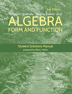 portada Algebra: Form and Function Student Solutions Manual (in English)