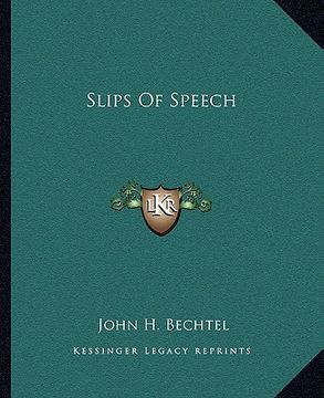 portada slips of speech (en Inglés)