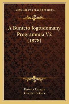 portada A Bunteto Jogtudomany Programmja V2 (1878) (in French)