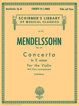 portada felix mendelssohn: concerto for violin, opus 64
