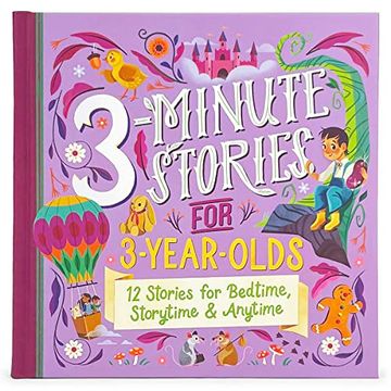 portada 3-Minute Stories for 3-Year-Olds Read-Aloud Treasury, Ages 3-6 (en Inglés)