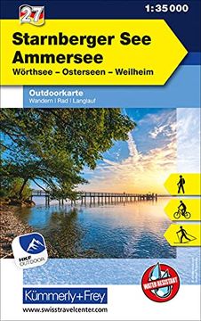 portada Starnberger see Ammersee nr. 27 Outdoorkarte Deutschland 1: 35 000 Wörthsee, Osterseen, Weilheim, Free Download mit hkf Outdoor app