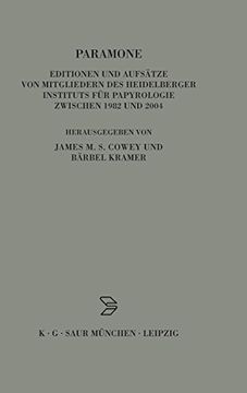 portada Paramone (Archiv f r Papyrusforschung und Verwandte Gebiete - Beihefte) (en Alemán)
