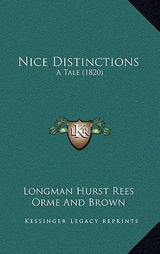 portada nice distinctions: a tale (1820) (en Inglés)