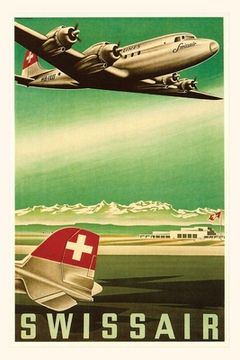 portada Vintage Journal Swiss Airline Travel Poster (en Inglés)
