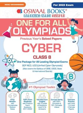portada Oswaal One For All Olympiad Previous Years' Solved Papers, Class-8 Cyber Book (For 2023 Exam) (en Inglés)