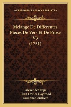 portada Melange De Differentes Pieces De Vers Et De Prose V3 (1751) (en Francés)