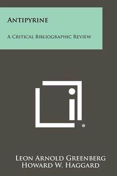 portada antipyrine: a critical bibliographic review (en Inglés)