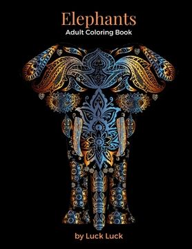 portada Elephants: Adult Coloring Book (in English)