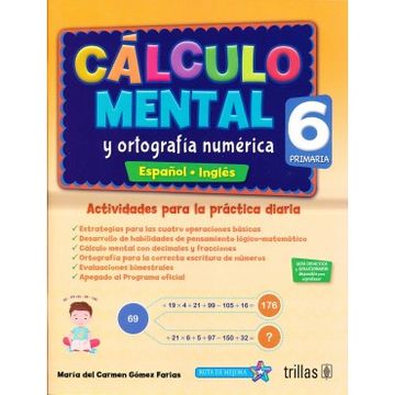 portada Calculo Mental y Ortografia Numerica 6 Primaria (in Spanish)