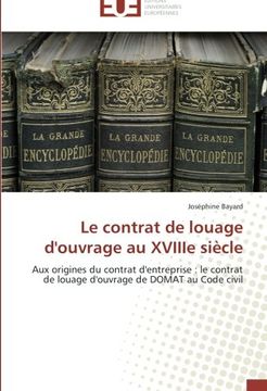 portada Le Contrat de Louage D'Ouvrage Au Xviiie Siecle